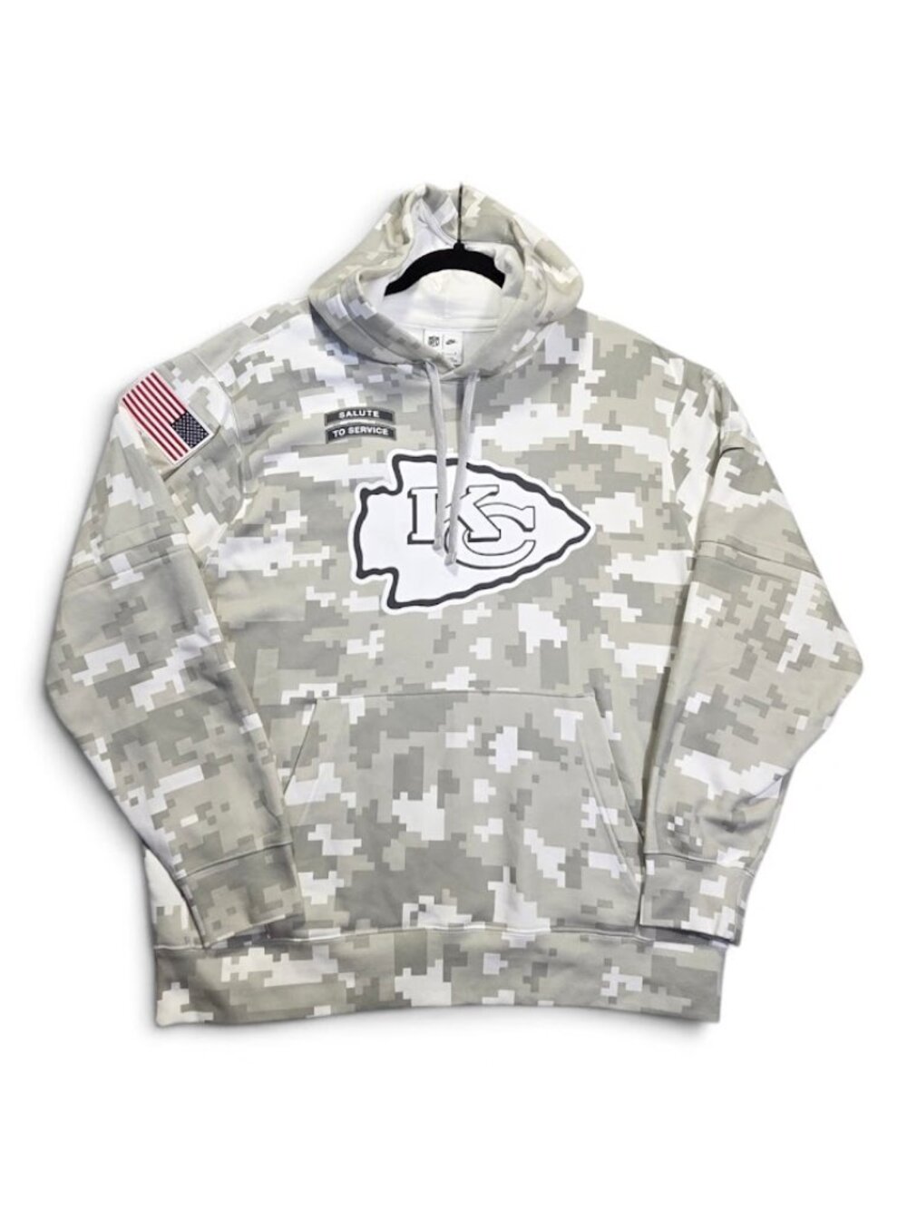 Nike NFL Kansas City Chiefs Salute To Service Hoodie Digital Arctic Camo Size L